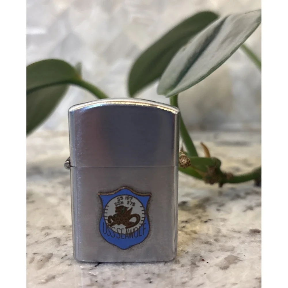 Vintage Navy USS Seawolf SSN575 Penguin SS197 Lighter Japan Submarine military